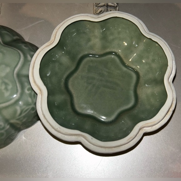 Chopsticks Andrea by Sadek Hand Carved Celadon Longquan w/Flowers & Ruyi Design. - Picture 15 of 15